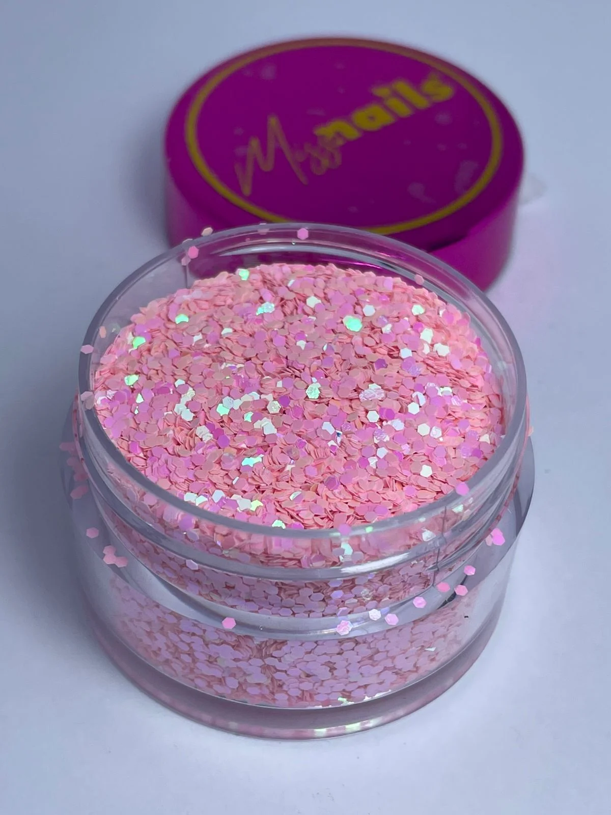Glitter cola de sirena rosa pastel #2107