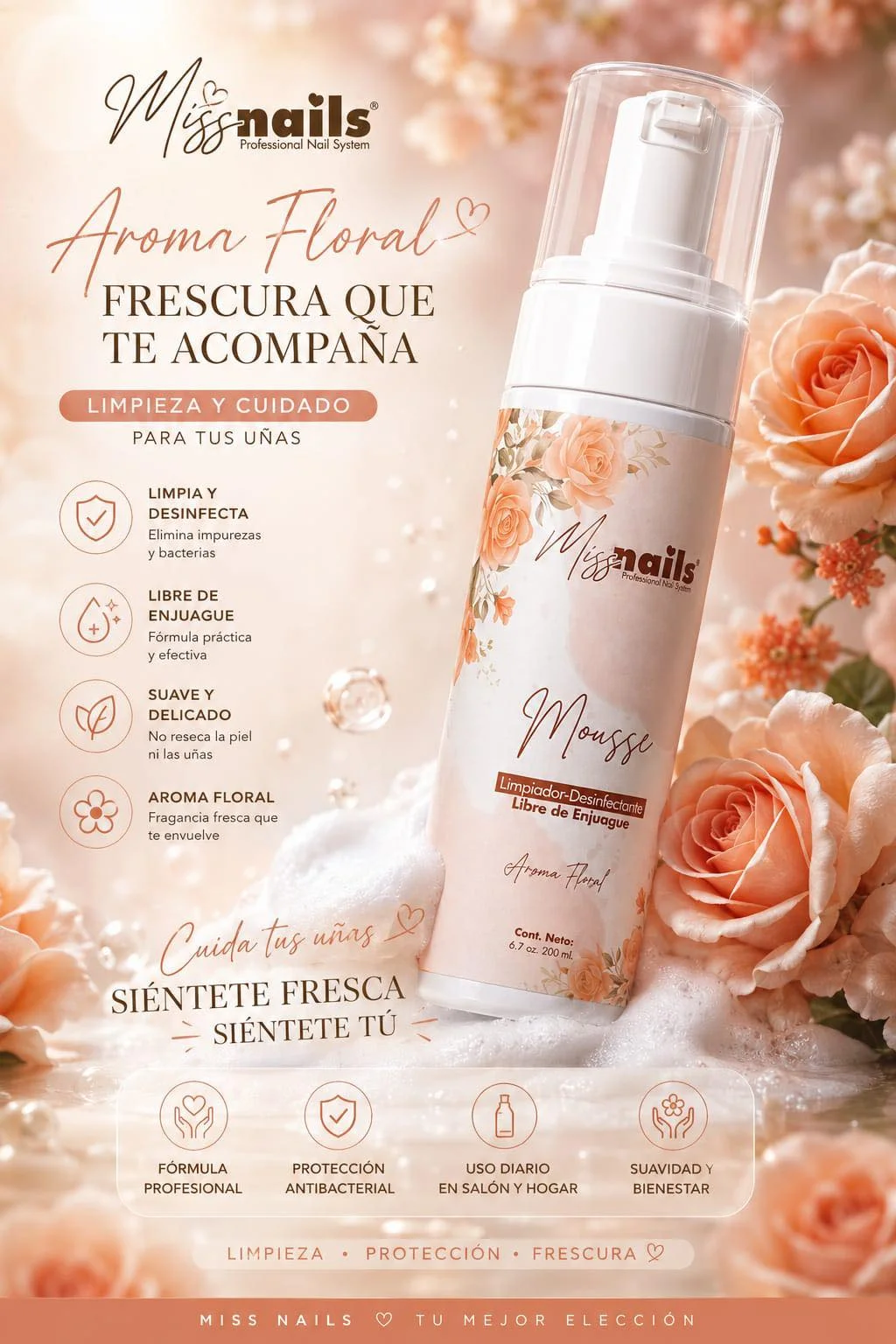 Mousse limpiadora y desinfectante - Floral alternativa
