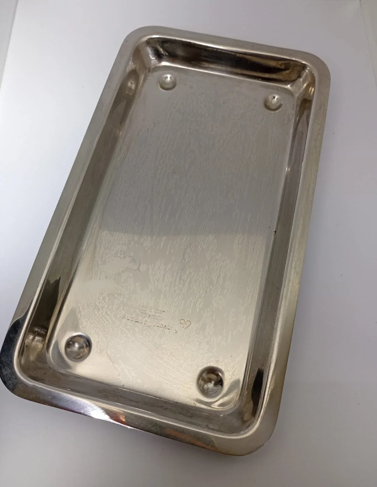 Bandeja rectangular de acero inoxidable