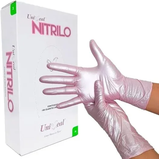 Guantes de nitrilo Rosa Metálico