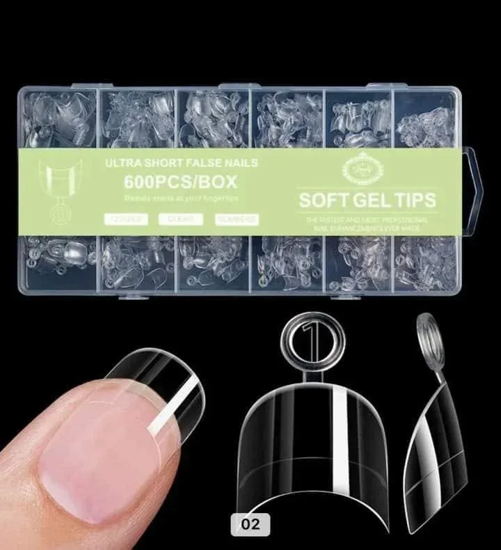 Soft Gel Tips Ultra short Coffin