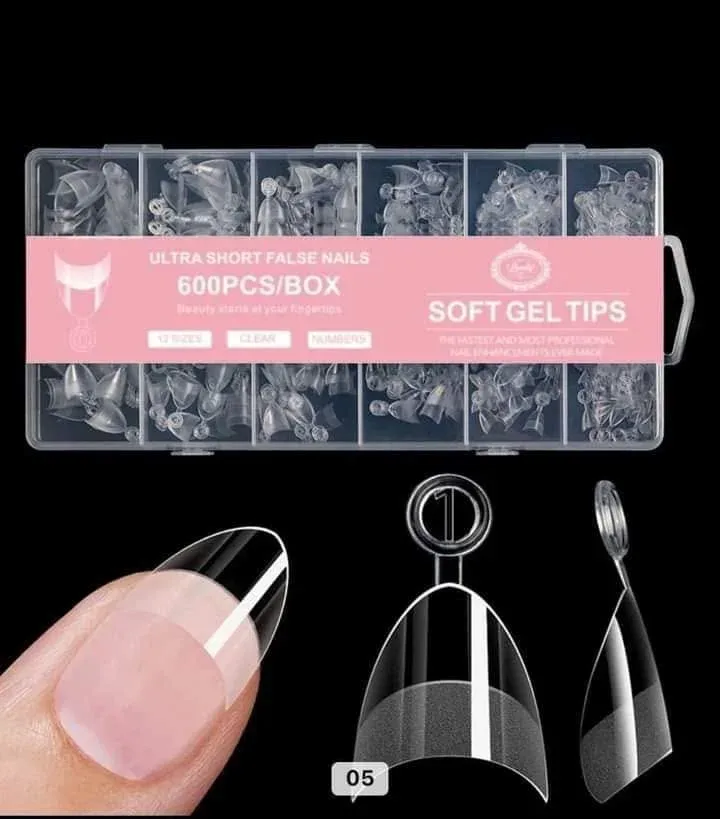 Soft Gel Tips Ultra short Almond
