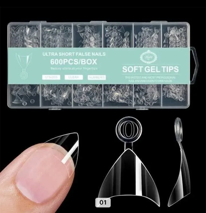 Soft Gel Tips Ultra short Stiletto