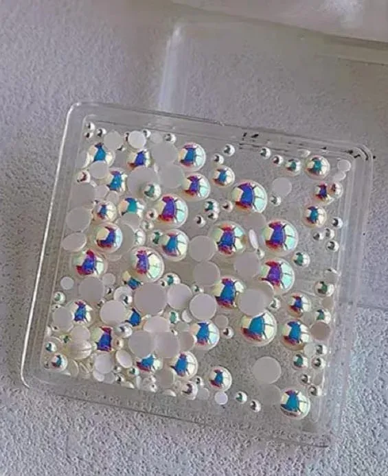 Estuche media perla tornasol