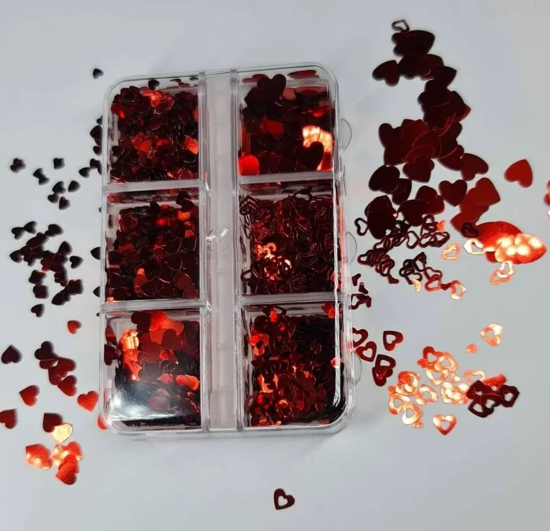 Acetatos de corazón rojos